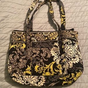 Vera Bradley Black and Yellow Floral Shoulder Bag